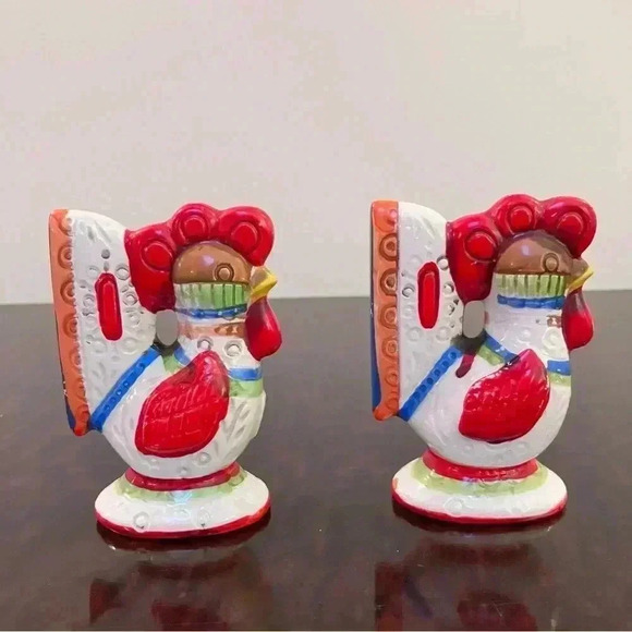 Vintage Ceramic LEGO Japan 4” Roosters Farmhouse/Scandi Salt and Pepper Shakers - Picture 3 of 7